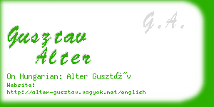 gusztav alter business card